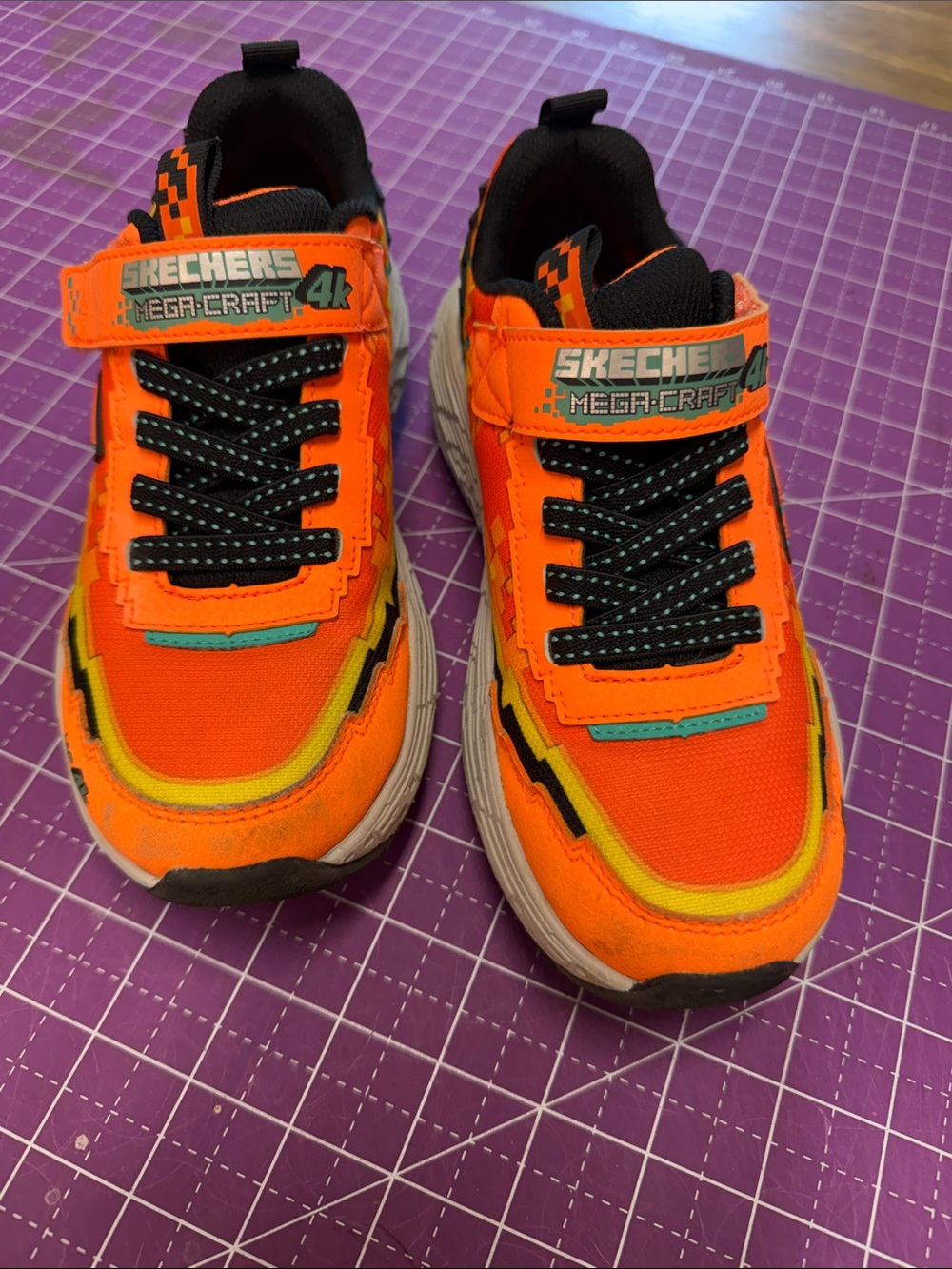 Skechers Kids Orange & Black Mega-Craft 4K Sneakers